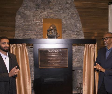 Mohammed Al Shaibani and Paul Kagame officially open One&Only Gorilla's Nest