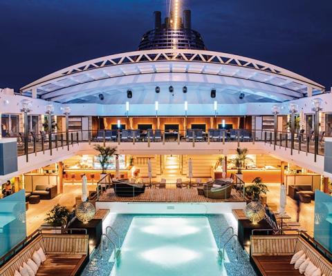 MS Europa 2's pool deck