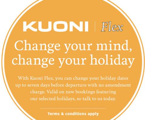 Kuoni Flex allows clients to change the dates of a holiday up to a week before departure