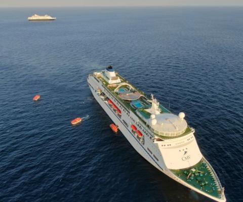 CMV used smaller tender boats to move passengers between ships