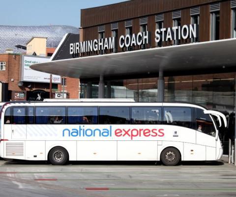 National Express coach at Birmingham Coach Station