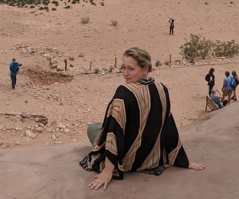 Esther Ptolomey on a trip to Jordan