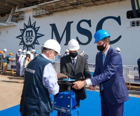 The floating out ceremony for MSC Seashore took place in Italy