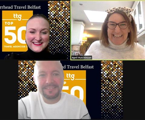 Kelly Hutchinson and Kieran Odonnell of Barrhead in Belfast, with TTG's April Hutchinson