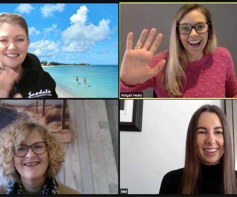 Perfect Weddings Abroad's Helen Doyle and Melissa Lowe with TTG's Abigail Healy and Sandals' Leah Marshall