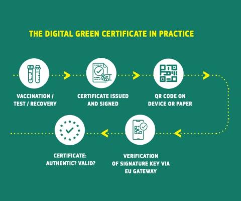 The EU's 'green pass' will provide evidence a person has been vaccinated against, or recovered from, Covid or has received a negative test result