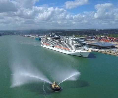 MSC's Virtuosa was the first ship to restart sailing in the UK back in May