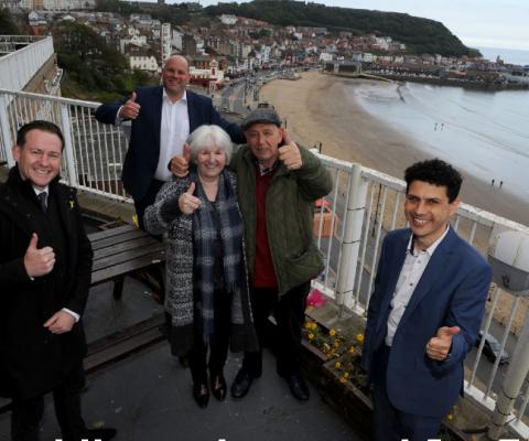 Andy Freeth (back, centre) said it was 'wonderful' to share in passengers' excitement