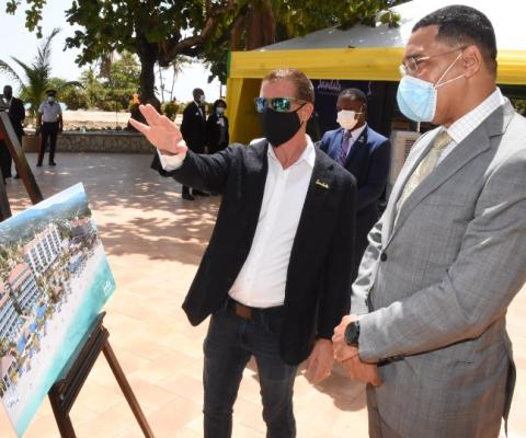Stewart (left) said the new Dunn's River resort was the last one on which he collaborated with his late father