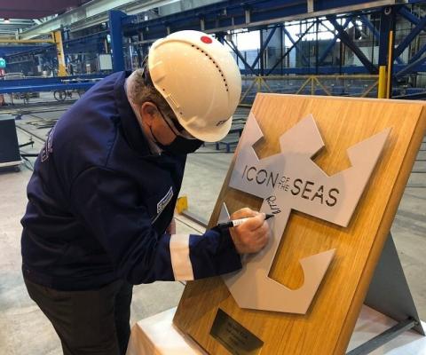 The start of construction was marked by a steel-cutting ceremony