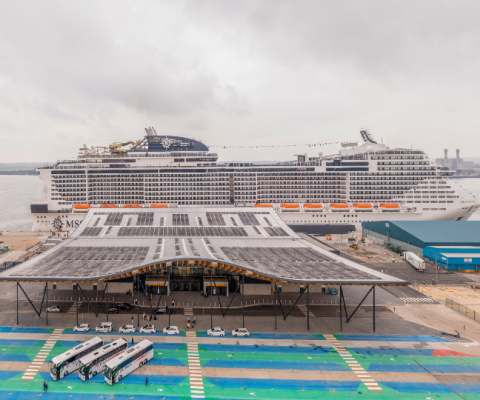 MSC Cruises' MSC Virtuosa was the first ship to welcome passengers at the terminal