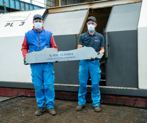 The first steel cut of MSC Euribia