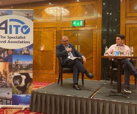 Aito's Noel Josephides interviewed MP Huw Merriman at the association's event in London
