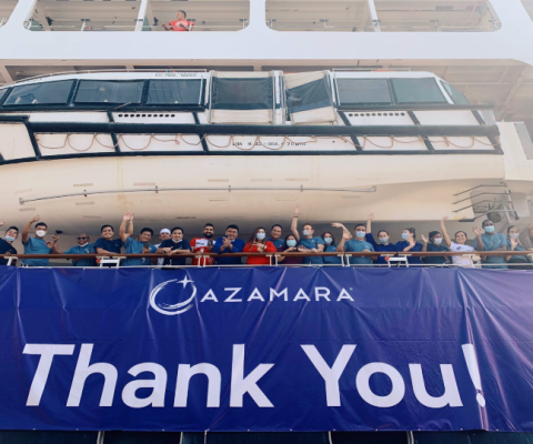Azamara Quest departed from Glasgow's Peel Port on Monday afternoon (26 July)