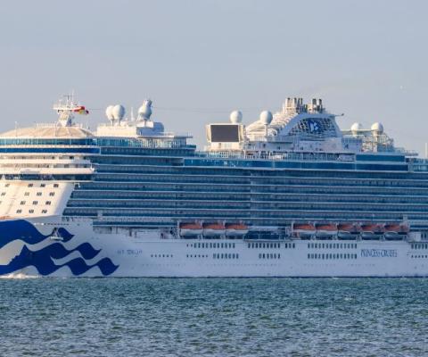Sky Princess has arrived in Southampton ahead of its British Isles cruises in August (Credit: Andrew Sassoli-Walker. Twitter: @Andrew_SW)