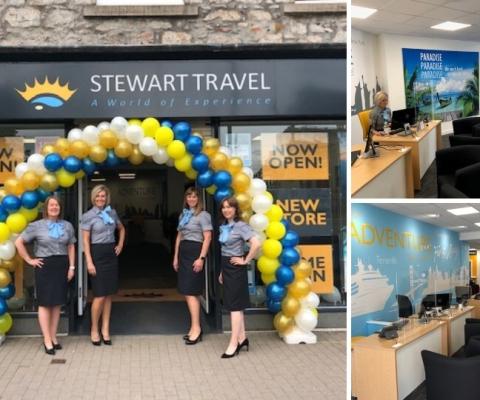 Staff celebrate the opening of Stewart Travel's new larger shop in Inverurie