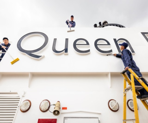 The final touches have been made to Queen Elizabeth ahead of the vessels return to service on Friday (13 August)