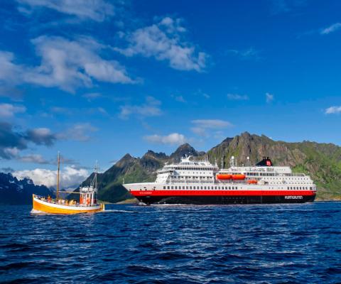 Otto Sverdrup has undergone a “complete upgrade” and been equipped with battery packs and “other green technology”, the line said (Image credit: AGURTXANE CONCELLON/Hurtigruten Expeditions)