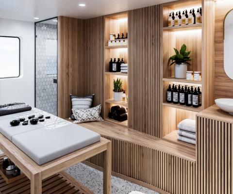 The spa will feature a jacuzzi, a sauna, heated benches and an ice grotto