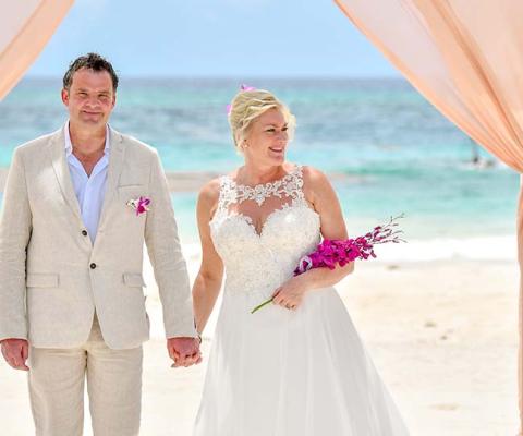 Cathy and Nick Leverett renewed their vows at Sandals Royal Barbados