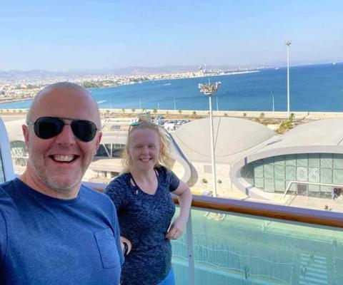 Agent Steve Wright and his daughter onboard Royal Caribbean's Jewel of the Seas