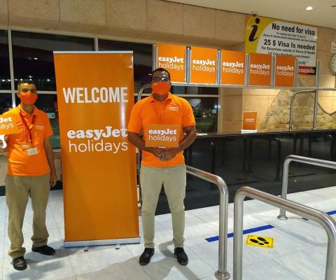 EasyJet Holidays staff greet clients in Sharm el Sheikh