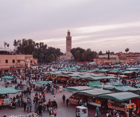 Marrakech is famous for is open air Jemaa el-Fnaa market (Credit: Beatrice Sana / Unsplash)