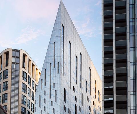 The towering home of Montcalm East is an architectural optical illusion