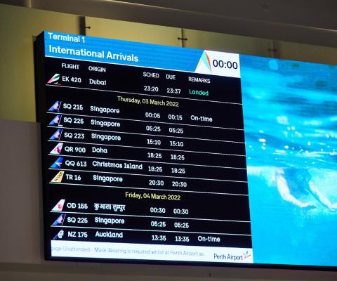 Perth airport has begun welcoming tourists again