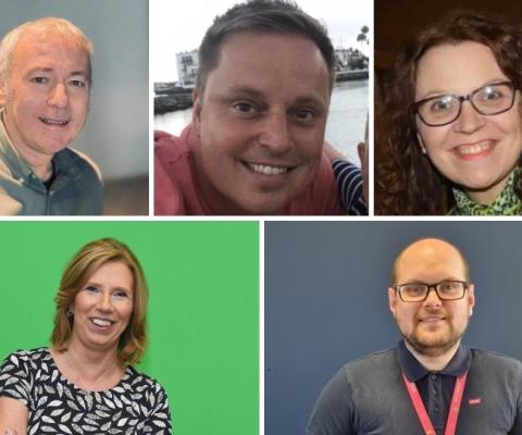 Meet the champions (clockwise from top left): Tony Mann, Chris North, Gina McRobbie, David McDonald and Carol Blackburn