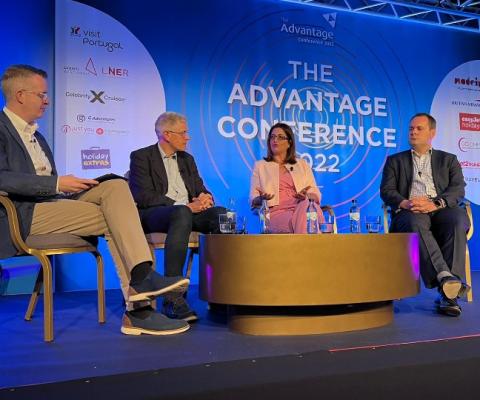 L-R: Moderator David Meade, Simon Calder, Julia Lo Bue-Said and Tim Alderslade (Credit: @AdvantageHQ / Twitter)