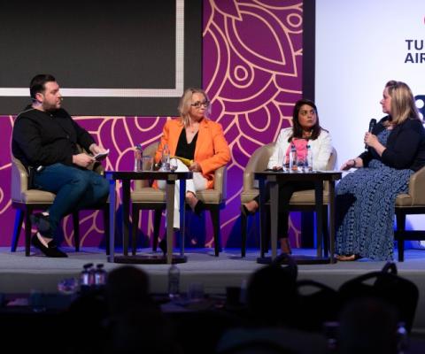 The talent cycle panel (L-R): Lee Ainsworth, Gail Kenny, Bhav Taylor and Kristina Seed (Credit: Arif Gardner / ITT)