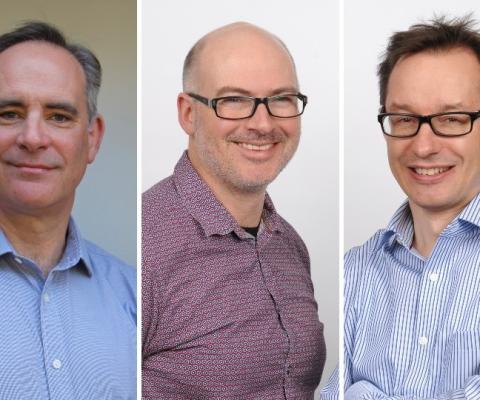 Former Audley chief Ian Simkins (left) with ITG co-founders Alastair Donnelly (centre) and Simon King (right)