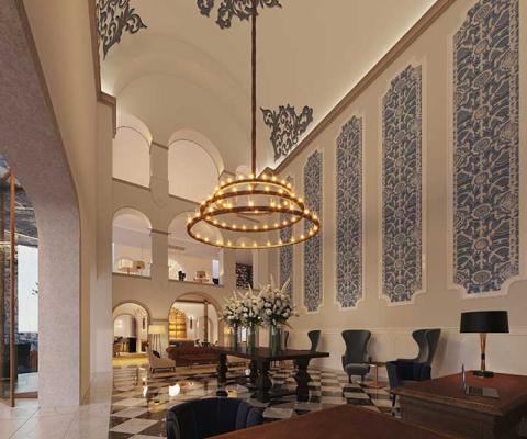 The lobby in the Anantara Royal Vila Vicosa 