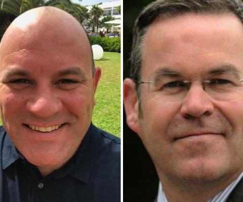 Chris Simmonds (right) will take over from Andy Freeth (left) as JG Travel Group chief with immediate effect
