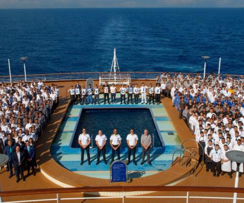 HAL's Volendam has spent the past six month housing Ukrainian refugees in Rotterdam (Credit: HAL)