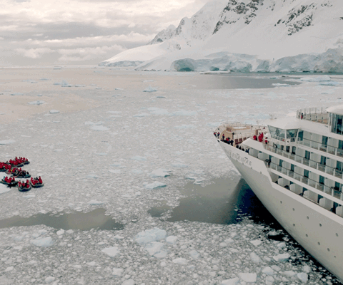Silver Endeavour has been christened in Antarctica