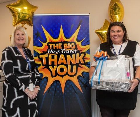 Winner Joanne Anderson (right) with Hays retail and training director Jane Schumm 