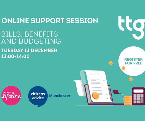 The Bills, Benefits and Budgeting support session will take place at 1pm on 13 December