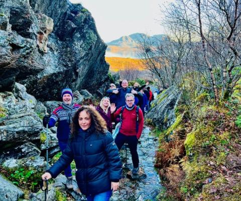 Hiking up Torghatten, the mountain with a distinctive hole
