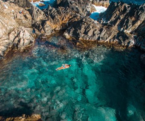 A unique swimming hole in Arikok National Park