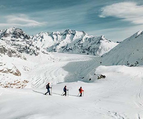 Skiing in the Aletsch Arena. Credit: Switzerland Tourism / Silvano Zeiter