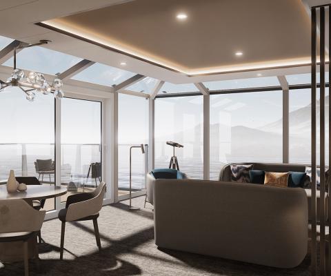 Silver Endeavour's Master Suites will feature vaulted windows. 