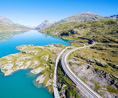 Travel from Switzerland to Italy on the Bernina Express