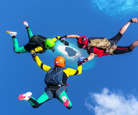 Guests can skydive above Ifuru Island Maldives