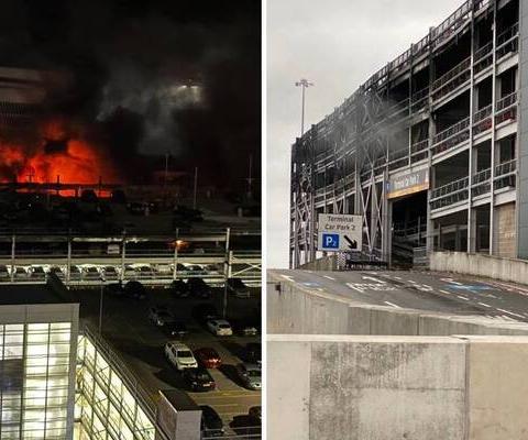 Luton airport fire October 2023 (Credit: Bedfordshire Fire and Rescue Service)