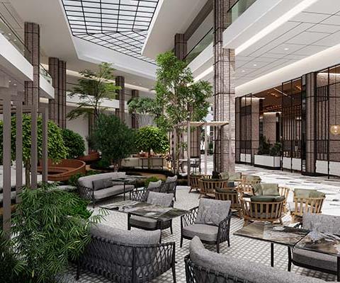 The lower lobby at Anda Barut Collection