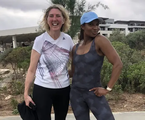 Tracey Davies and Olympian Denise Lewis