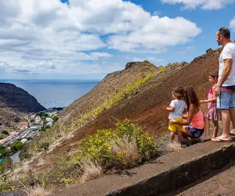 A family walking in St Helena. Credit: Mathias Falcone
