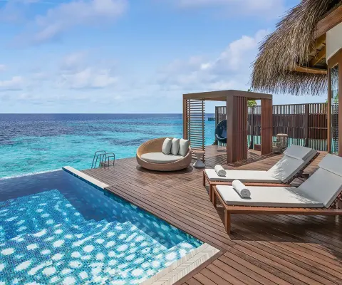 Premier Overwater villas offer a spacious deck at W Maldives